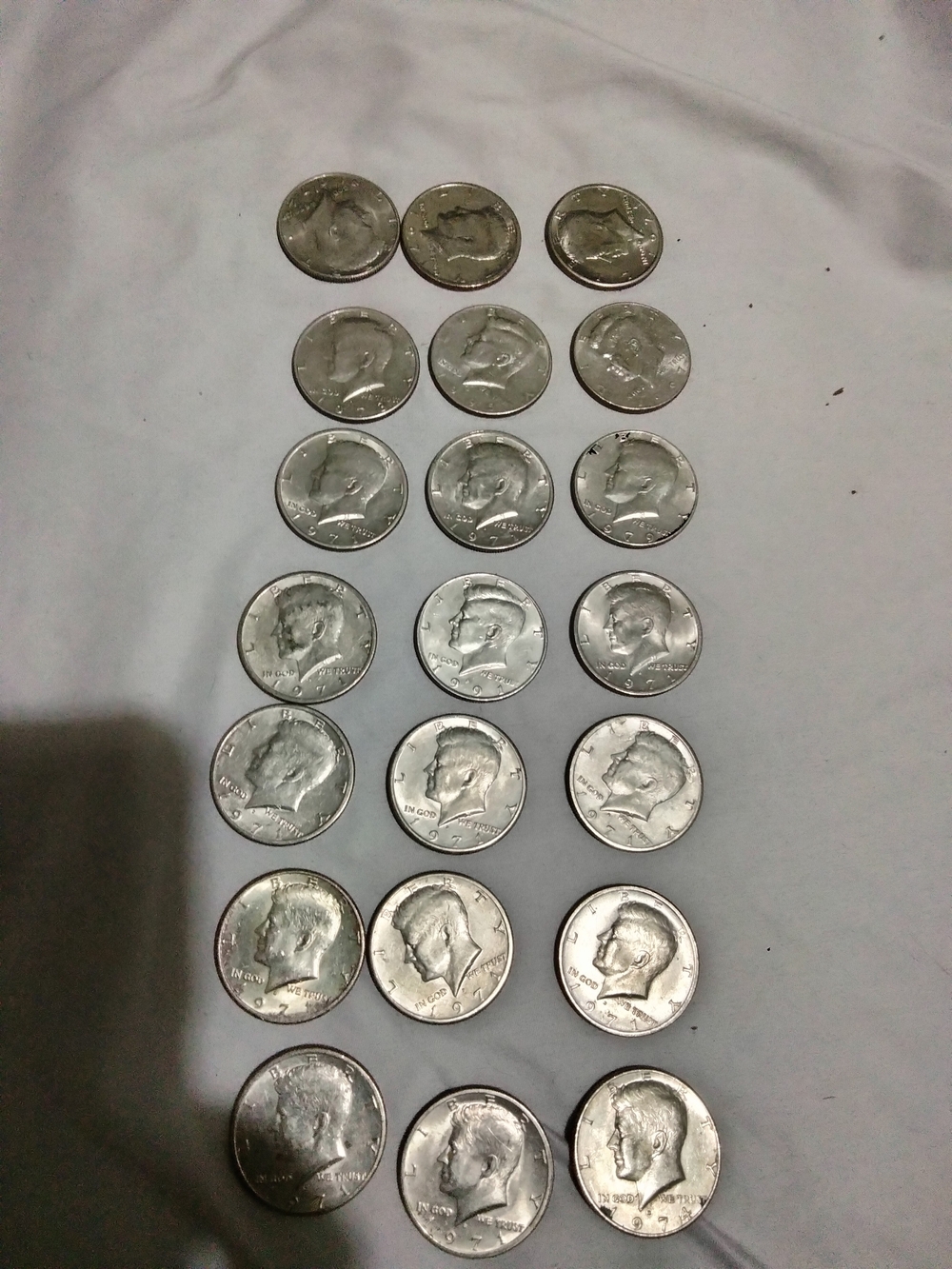 Lot of 21 Kennedy Half Dollar Coins - Silver Tone